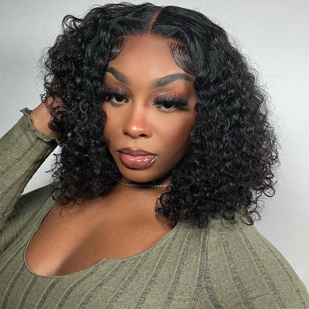 Brazilian Deep Wave Full Lace Front Wigs 360 Deep Wave Bob Frontal Wig