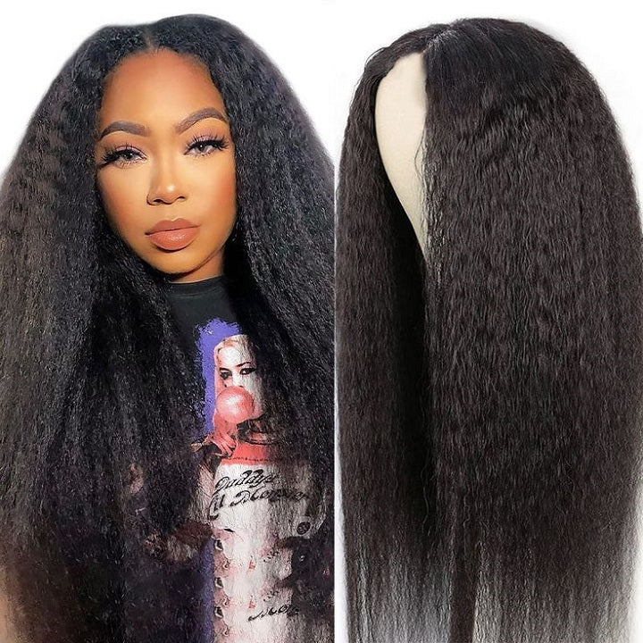 Kinky Straight Lace Front Wig Kinky Straight Wig Preplucked 13x4 13x6 HD Lace Front Wigs  main image 3